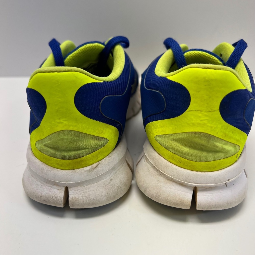 Nike Free 5.0 Kids Running Shoes 4Y Hyper Blue Metallic Silver Neon Sneakers - Picture 5 of 8